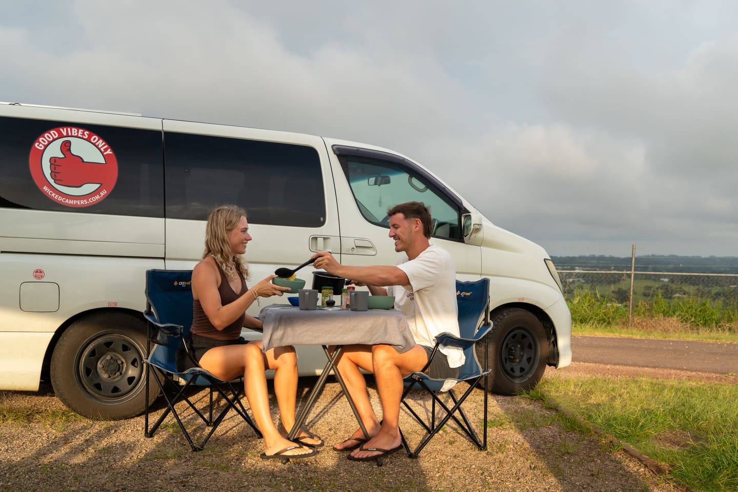 Camping dinner with the Johnny Feelgood