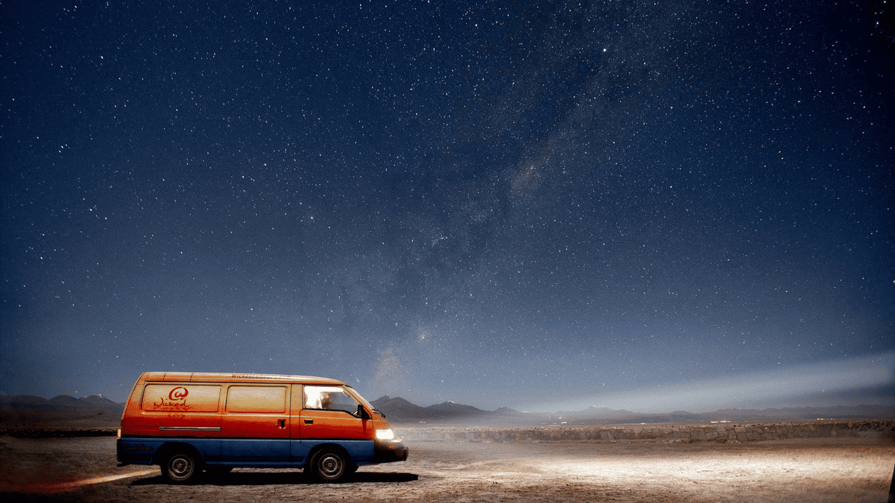 Wicked Camper under the stars in South Australia.