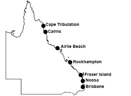 Brisbane to Cairns Road Trip Map