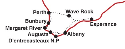 Perth to Esperance Road Trip Map