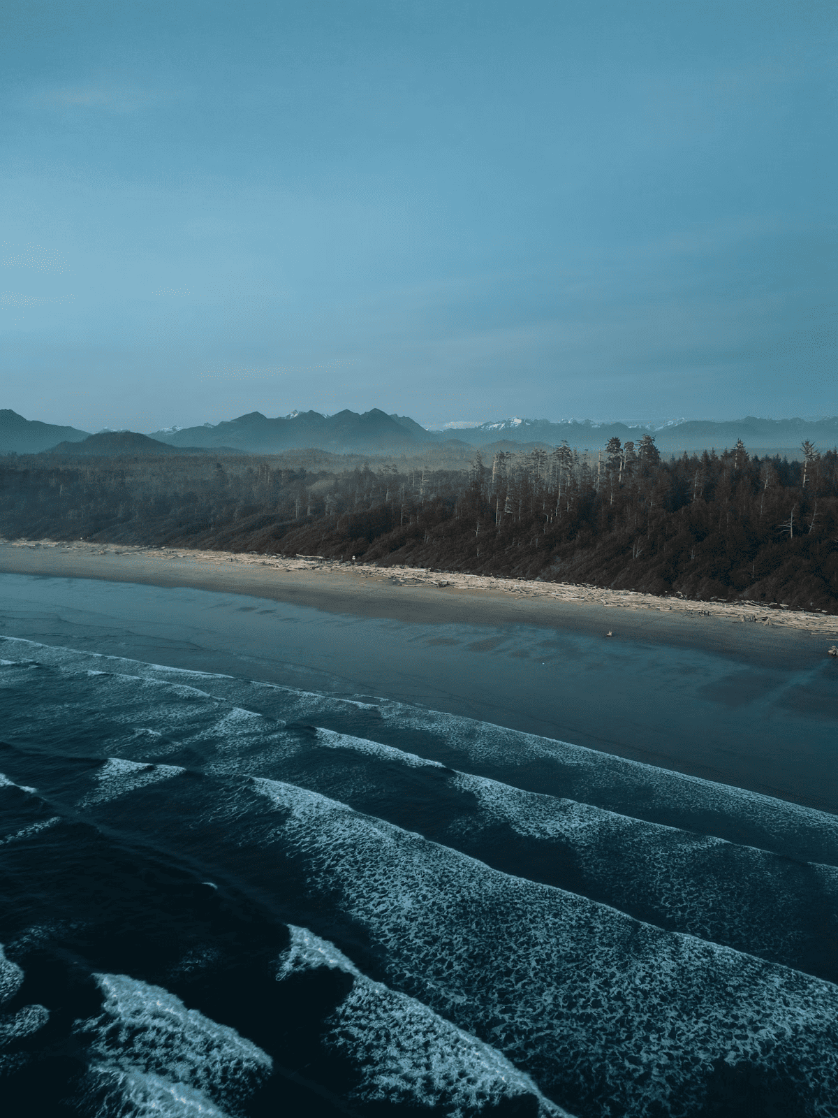 Tofino beach with Pacific Ocean waves, Vancouver Island