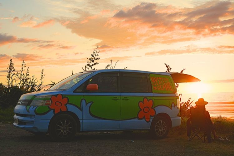 Mystery Machine Camping, North Island, NZ.