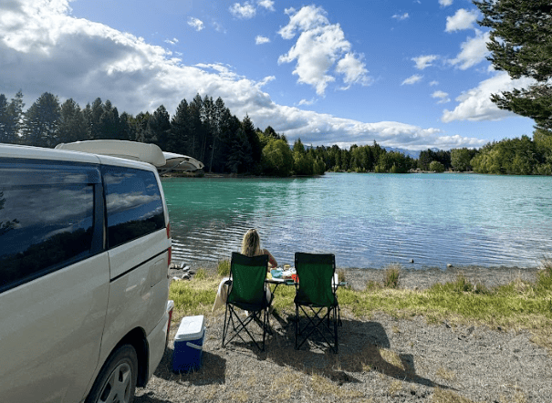 Freedom Camping Aventus, South Island, NZ.