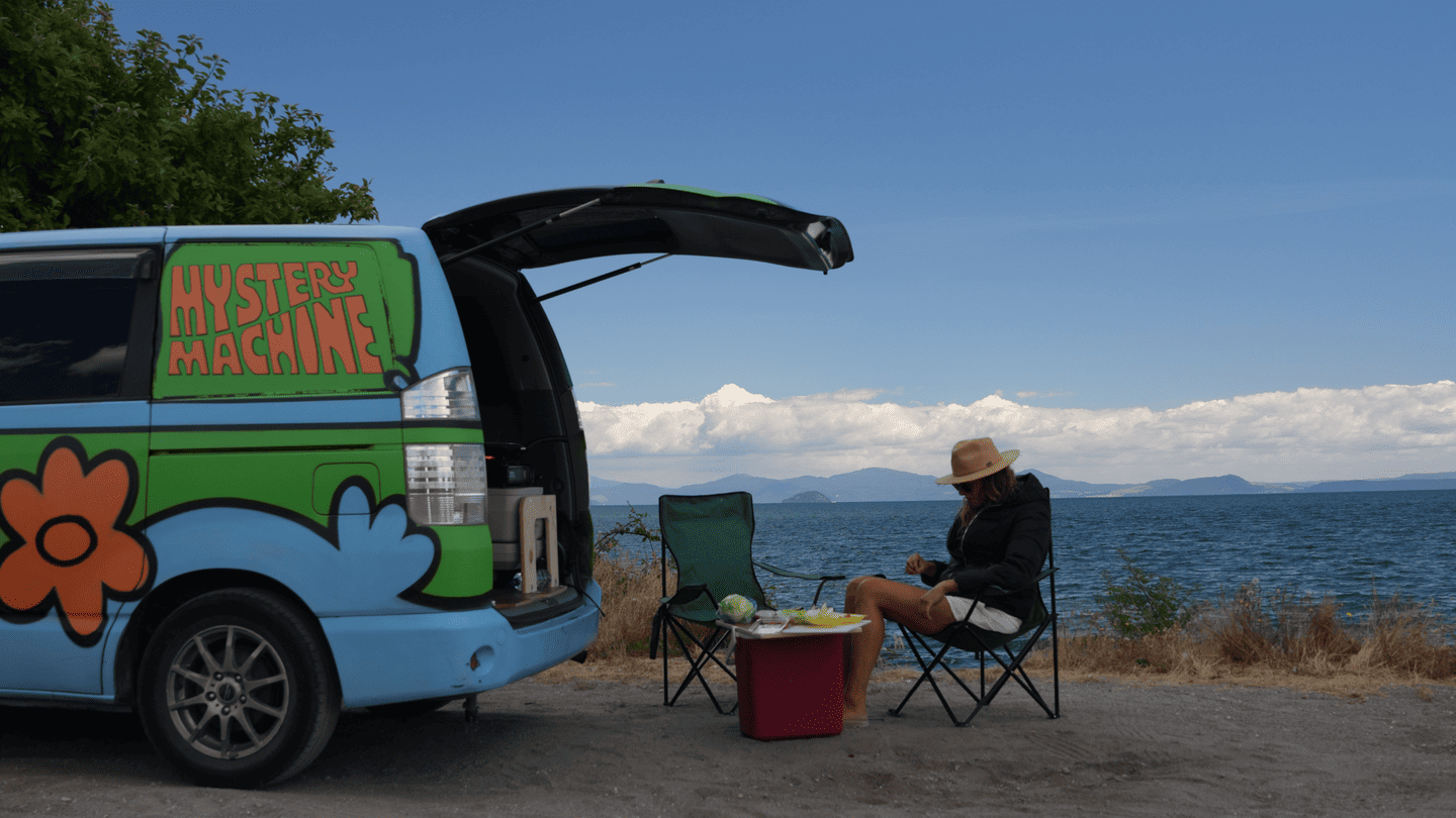 Mystery Machine at Lake Taupo, North Island